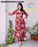 Floral Printed Cotton A-Line Kurti With Pant-ISKWKU0508PPC/D1885