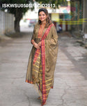 Handloom Cotton Silk Anarkali Kurti With Cotton Silk Pant And Handloom Dupatta-ISKWSU0508PPC/D2013