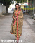 Handloom Cotton Silk Anarkali Kurti With Cotton Silk Pant And Handloom Dupatta-ISKWSU0508PPC/D2013