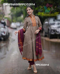 Handloom Cotton Anarkali Kurti With Pant And Dupatta-ISKWSU0508PPC/D2014