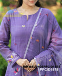 Hand Woven Jamdani Cotton Kurti With Pant And Woven Dupatta-ISKWSU0408PPC/D1978