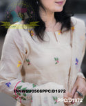 Hand Jamdani Weaved Cotton Kurti With Pant And Dupatta-ISKWSU0508PPC/D1972