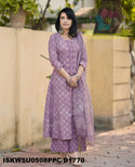 Hand Block Printed Cotton Kurti With Block Printed Pant And Kota Doriya Dupatta-ISKWSU0508PPC/D1770