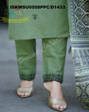 Embroidered Khadi Kurti With Pant And Digital Printed Khadi Silk Dupatta-ISKWSU0508PPC/D1433