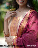Handloom Cotton Anarkali Kurti With Pant And Dupatta-ISKWSU0508PPC/D1925