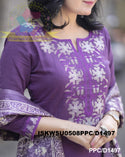 Khadi Cotton Kurti With Khadi Pant And Digital Printed Khadi Silk Dupatta-ISKWSU0508PPC/D1497