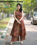 Ajrakh Printed Cotton Kurti With Palazzo-ISKWKU0508PPC/D1980
