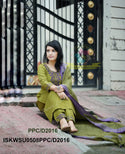 Embroidered Khadi Cotton Kurti With Khadi Pant And Linen Dupatta-ISKWSU0508PPC/D2016