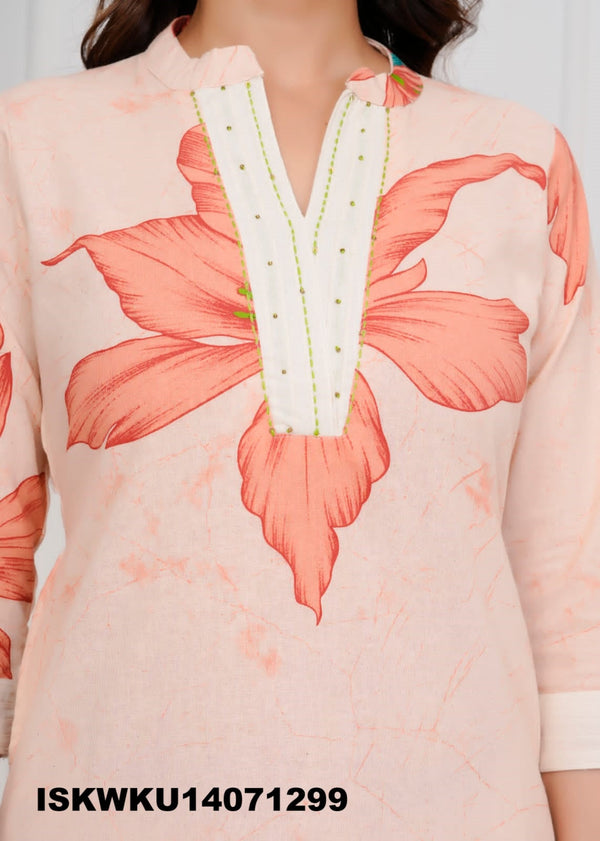 Printed Cotton Kurti With Pant-ISKWKU14071299