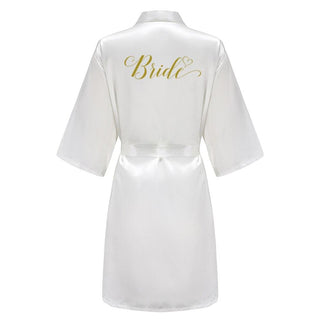 Wedding Bride Bridesmaid Robes Dressing Gown Sexy Women Bathrobe Night shirts Short Sleepwear Women Flower Kimono Plus Size - Ishaanya