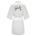 Wedding Party Team Bride Robe With Black Letters Kimono Satin Pajamas Bridesmaid Bathrobe SP003 - Ishaanya