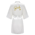 Wedding Party Team Bride Robe With Black Letters Kimono Satin Pajamas Bridesmaid Bathrobe SP003 - Ishaanya