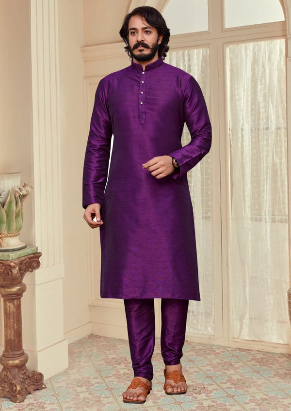 Silk Embroidered Kurta With Pajama