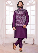 Art Silk Kurta With Nehru Jacket