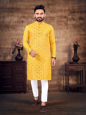 Cotton Embroidered Kurta With Pajama