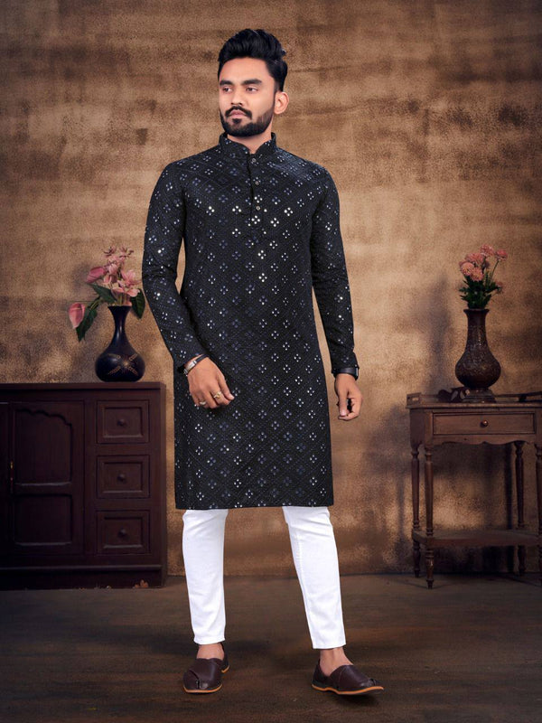 Cotton Embroidered Kurta With Pajama