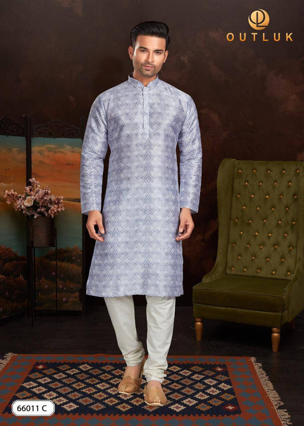 Digital Print Silk Kurta And Pajama