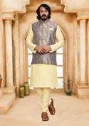 Art Silk Kurta Pajama With Jacquard Jacket