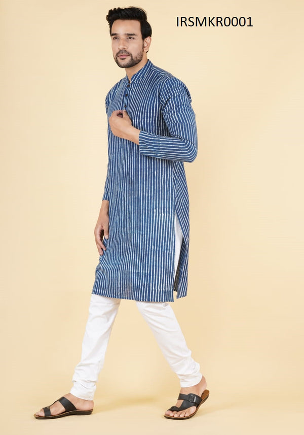 Cotton Printed Men's Long Kurta-IRSMKR0001