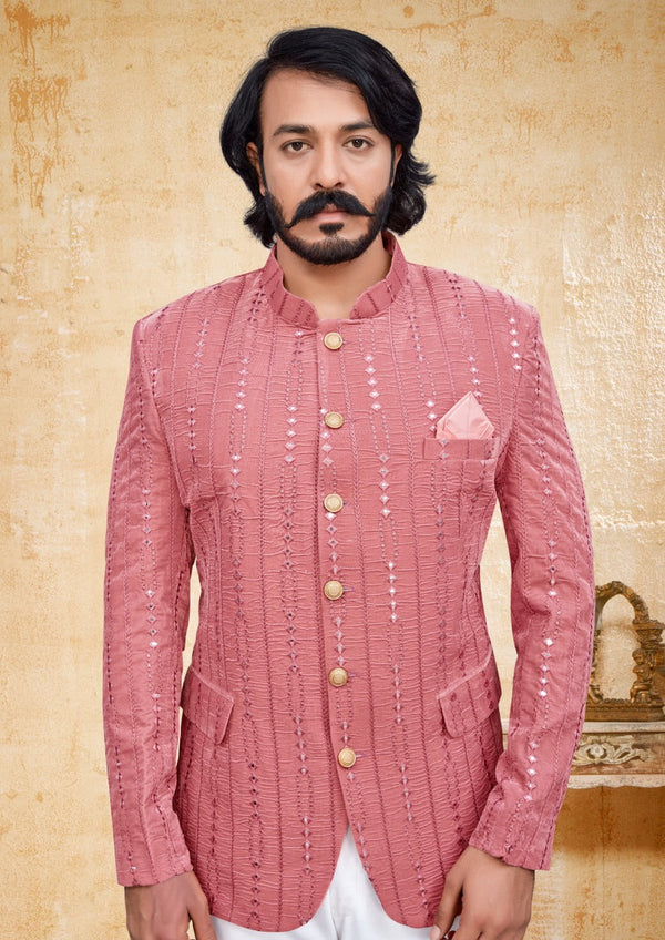 Men's Jodhpuri Velvet Coat With Mirror Work-Di.No-2