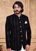 Men's Jodhpuri Velvet Coat With Mirror Work-Di.No-2