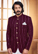 Men's Jodhpuri Velvet Coat With Mirror Work-Di.No-2