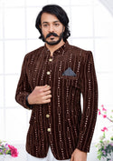 Men's Jodhpuri Velvet Coat With Mirror Work-Di.No-2