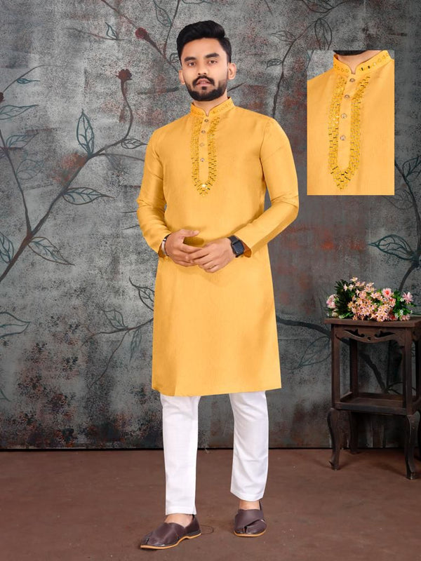 Silk Kurta With Cotton Pajama