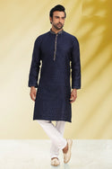 Silk Jacquard Kurta With Cotton Pajama-Di. No.-60