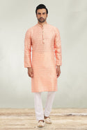 Silk Jacquard Kurta With Cotton Pajama-Di. No.-60