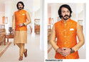 Art Silk Kurta With Pajama And Jacquard Jacket-ISKM05011872