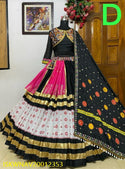 Digital Printed Butter Silk Lehenga With Blouse And Dupatta-ISKWNAV20012353 - Ishaanya