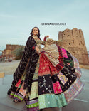 Digital Printed Butter Silk Lehenga With Blouse And Dupatta-ISKWNAV20012353 - Ishaanya