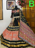 Digital Printed Butter Silk Lehenga With Blouse And Dupatta-ISKWNAV20012353 - Ishaanya