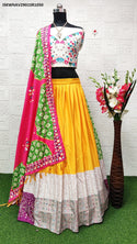 Digital Printed Butter Silk Lehenga With Blouse And Dupatta-ISKWNAV2901SR1050