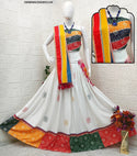 Digital Printed Butter Silk Lehenga With Blouse And Dupatta-ISKWNAV2502KS1110