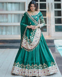 Digital Printed Butter Silk Lehenga With Blouse And Dupatta-ISKWNAV0103KS1111