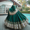 Digital Printed Butter Silk Lehenga With Blouse And Dupatta-ISKWNAV0103KS1111