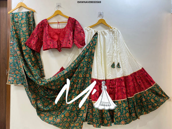 Buy Grey Red Hand Block Printed Cotton Lehenga Set- Set of 3 |  PS/LEH004/PTRA4 | The loom