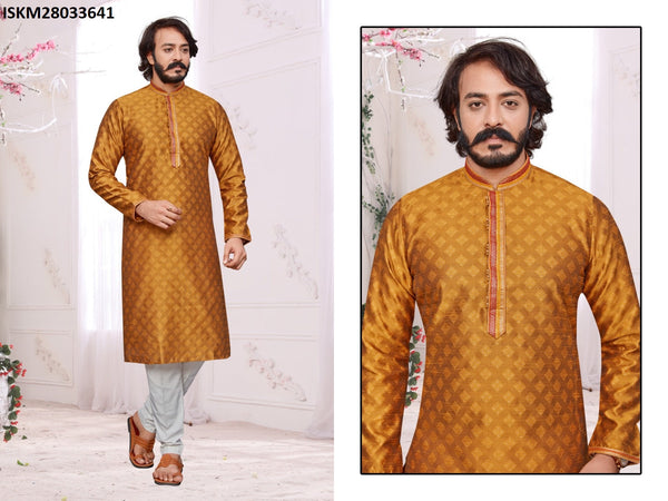 Jacquard Kurta With Cotton Pajama-ISKM28033641