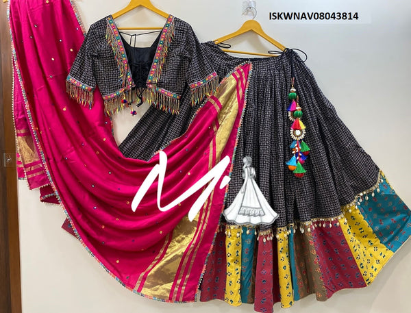 Cotton Lehenga With Blouse And Gaji Silk Dupatta-ISKWNAV08043814