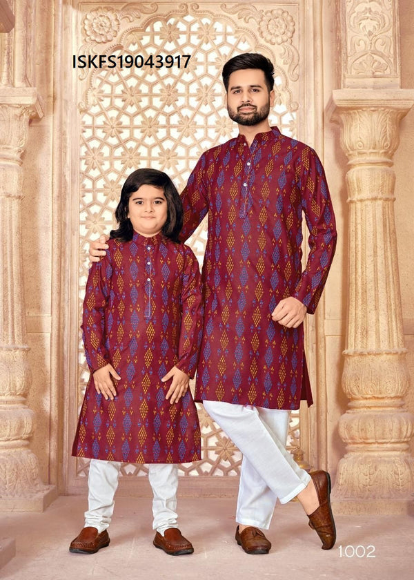 Father And Son Cotton Kurta Pajam-ISKFS19043917