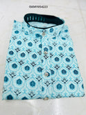 Men's Printed Cotton Kurta Pajam-ISKM09054223