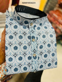 Men's Printed Cotton Kurta Pajam-ISKM09054223