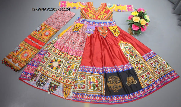 Digital Printed Chinon Silk Lehenga With Blouse And Dupatta-ISKWNAV1105KS1124