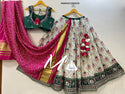 Patola Printed Gaji Silk Lehenga With Blouse And Dupatta-ISKWNAV13054233