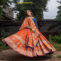 Digital Printed Zari Gota Silk Lehenga With Blouse And Dupatta-ISKWNAV1305KS1129