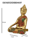 Brass Bhudha Statue With Stone Work-ISK1605DD0B0H61F