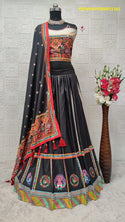 Digital Printed Butter Silk Lehenga With Blouse And Dupatta-ISKWNAV0206KS1161