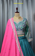 Digital Printed Chinon Silk Lehenga With Blouse And Dupatta-ISKWNAV0906KS1169